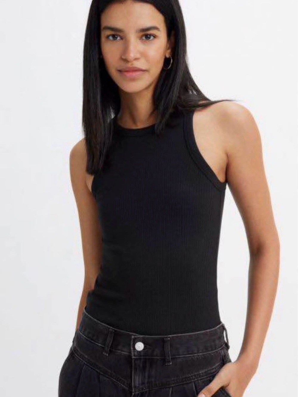 Levi's Black Ribbed Crewneck Tank